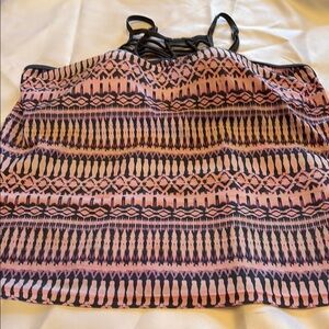 Free Country Black and White Graphic Crop Tank Top